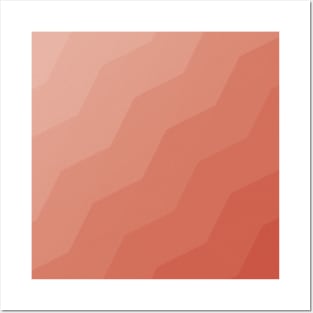 Terra cotta red diagonal zig-zag lines - Subtle minimalist pattern Posters and Art